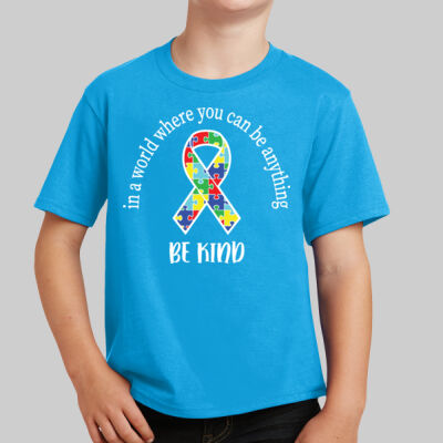 Youth - Be Kind Ribbon T-Shirt - Autism Awareness Thumbnail