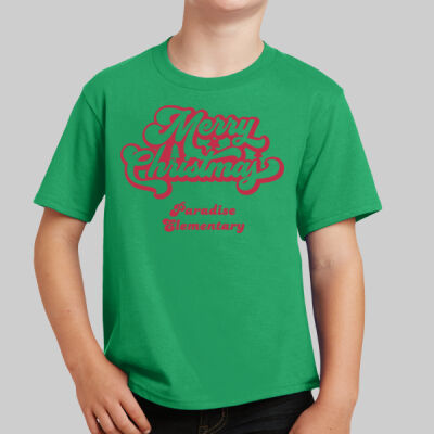 Youth Long Sleeve Shirt - Merry Christmas - Red Thumbnail