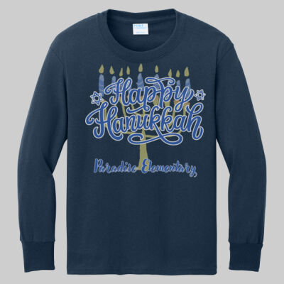 Youth Long Sleeve Shirt - Happy Hanukkah Thumbnail