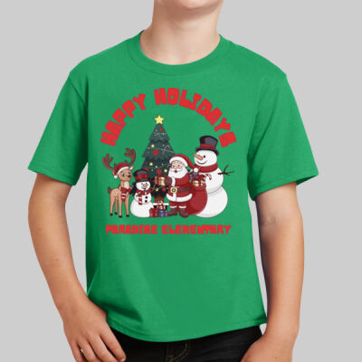 Youth T-Shirt - Happy Holidays - Red Thumbnail