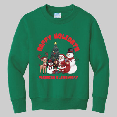 Youth Crewneck - Happy Holidays - Red Thumbnail